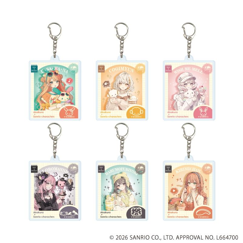 アクリルキーホルダー「赤倉×サンリオキャラクターズ」06/コンプリートセット(全6種)(コラボイラスト)