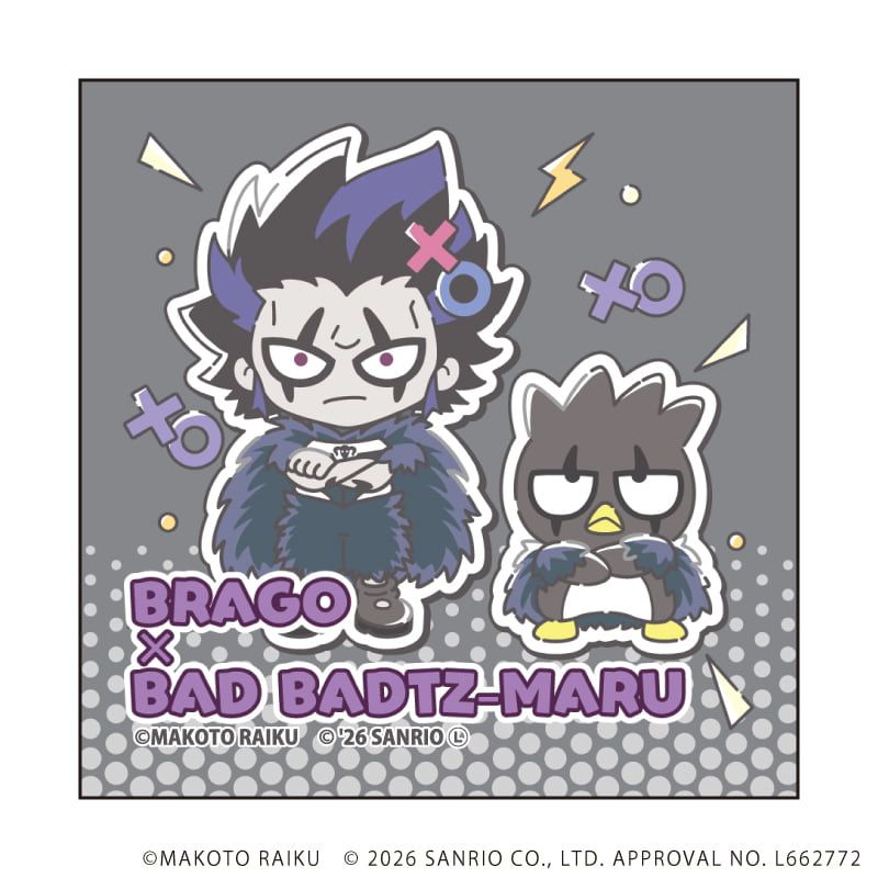 ホログラムステッカー「金色のガッシュ!!×サンリオキャラクターズ」05/ブラゴ×バッドばつ丸(コラボイラスト)