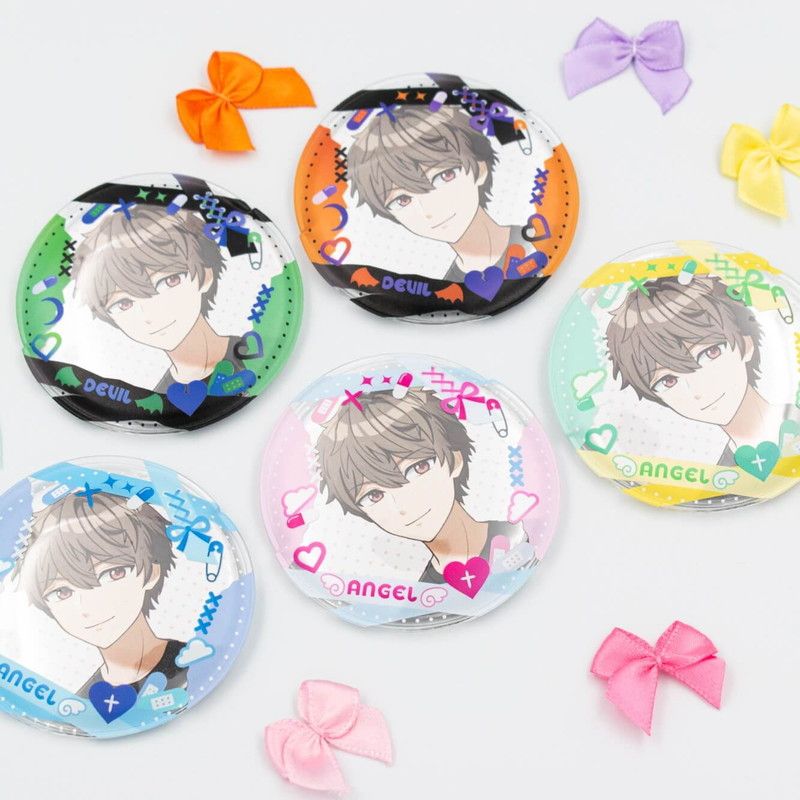 57mm缶デコカバー173/やみかわ(ピンク＆ライトブルー)【推し活】