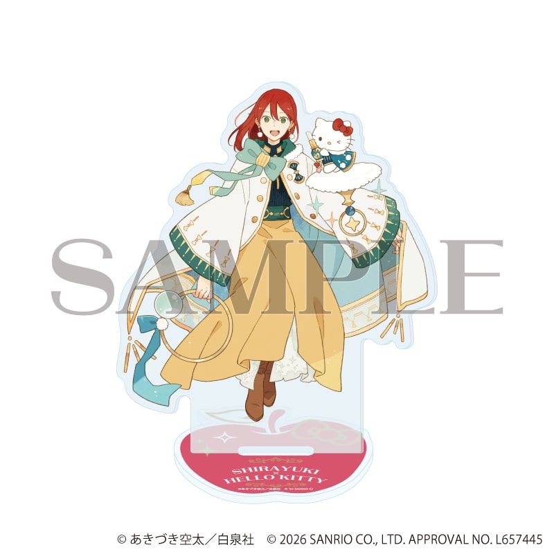 アクリルスタンド「赤髪の白雪姫×サンリオキャラクターズ」01/白雪×ハローキティ(コラボイラスト)