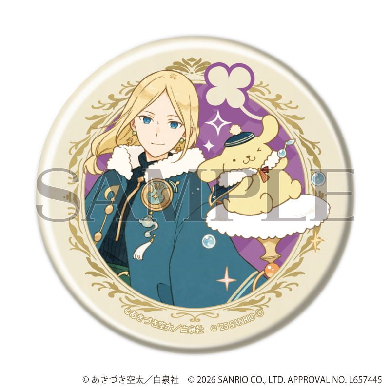 マット加工缶バッジ(57mm)「赤髪の白雪姫×サンリオキャラクターズ」01/コンプリートBOX(全5種)(コラボイラスト)