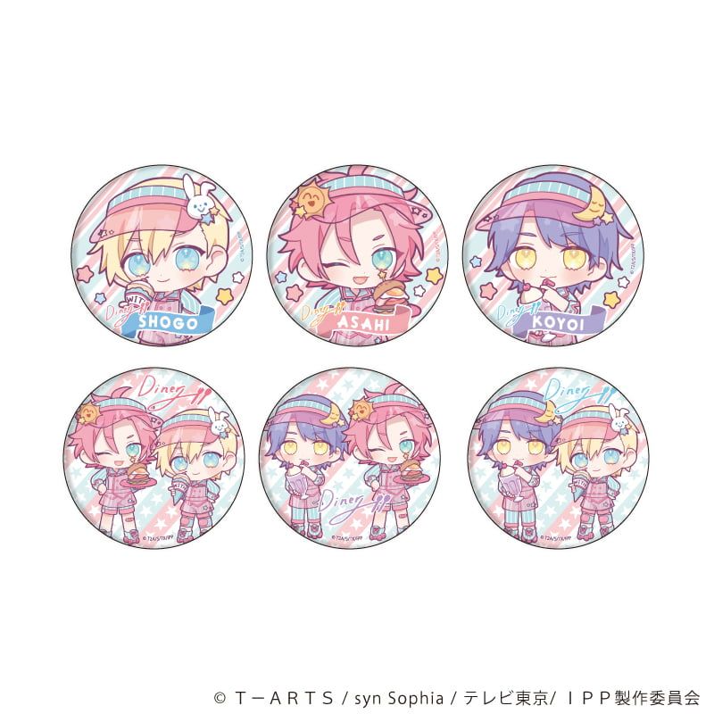 缶バッジ「アイドルタイムプリパラ」08/アメリカンダイナーver. ブラインド(6種)(ミニキャライラスト)