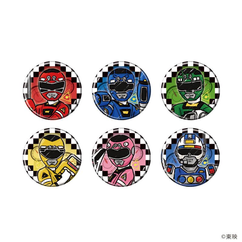 缶バッジ「激走戦隊カーレンジャー」01/コンプリートセット(全6種)(グラフアートイラスト)