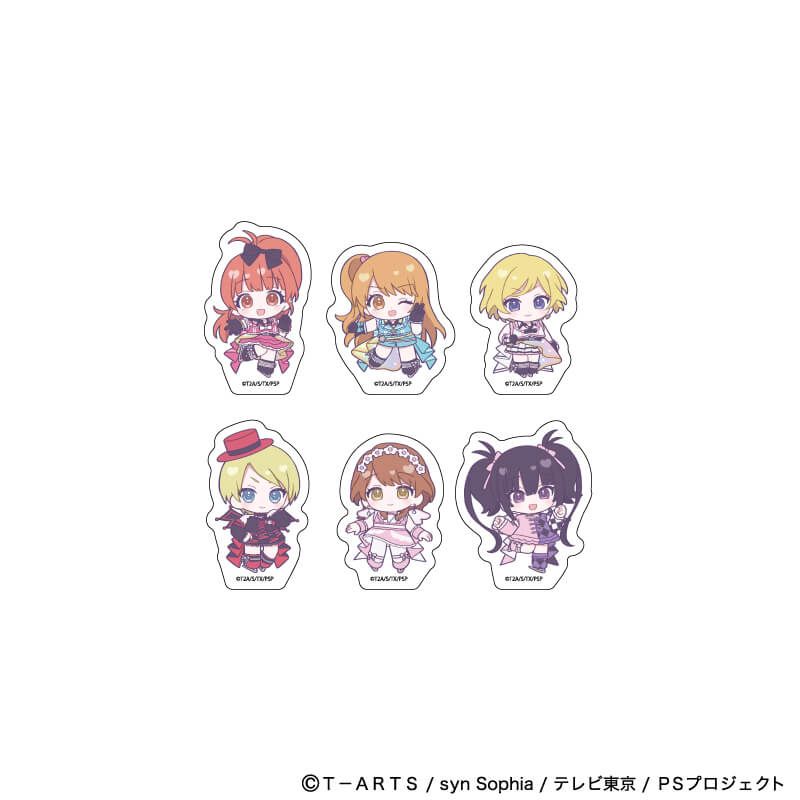 フレークシール(6枚セット)「プリティーシリーズ」01/プリティーリズム・オーロラドリーム コーデアレンジver.(ミニキャライラスト)