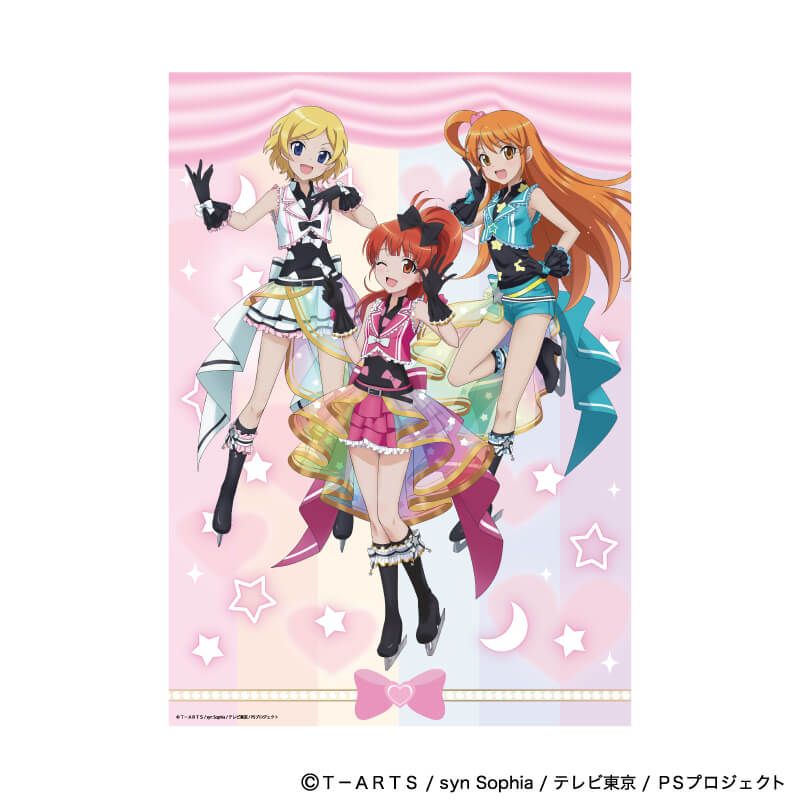 A3クリアポスター「プリティーシリーズ」01/春音あいら&天宮りずむ&高峰みおん コーデアレンジver.(描き下ろしイラスト)