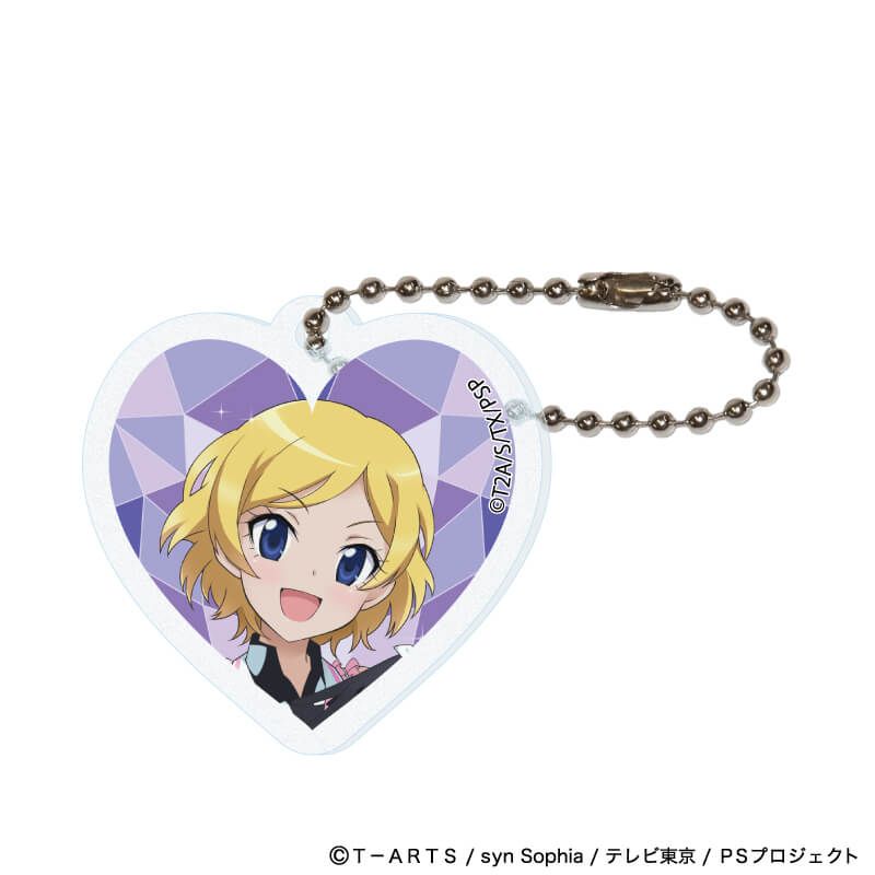 ハート形アクリルキーホルダー(ラメ入り)「プリティーシリーズ」01/コーデアレンジver. コンプリートセット(全7種)(描き下ろしイラスト)