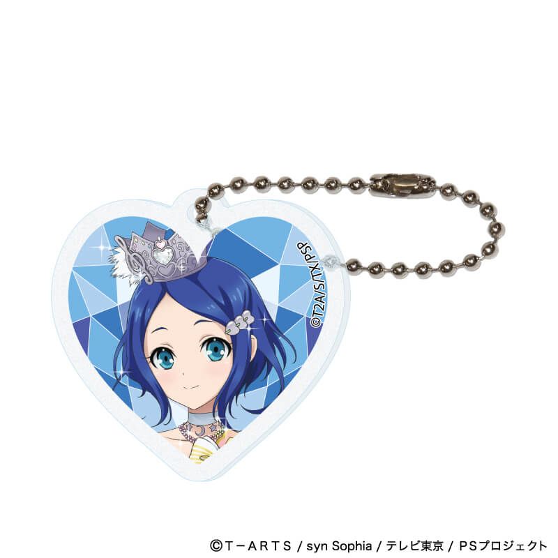 ハート形アクリルキーホルダー(ラメ入り)「プリティーシリーズ」01/コーデアレンジver. コンプリートセット(全7種)(描き下ろしイラスト)