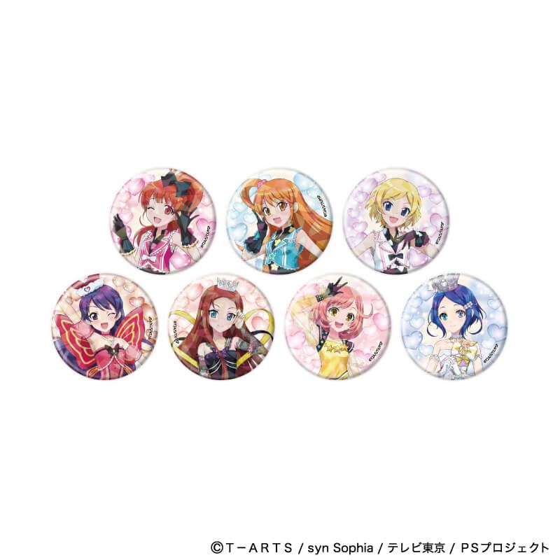 ホログラム缶バッジ(57mm)「プリティーシリーズ」01/コーデアレンジver. コンプリートセット(全7種)(描き下ろしイラスト)