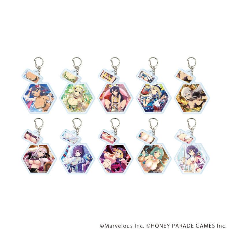 パイ付きアクリルキーホルダー「シノビマスター 閃乱カグラ NEW LINK」05/ブラインド(10種)(公式イラスト)