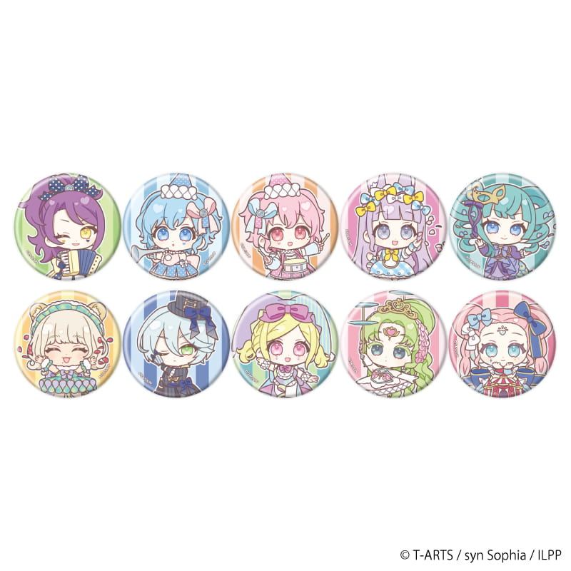 缶バッジ「アイドルランドプリパラ」21/サーカス団ver. ブラインド(10種)(ミニキャライラスト)