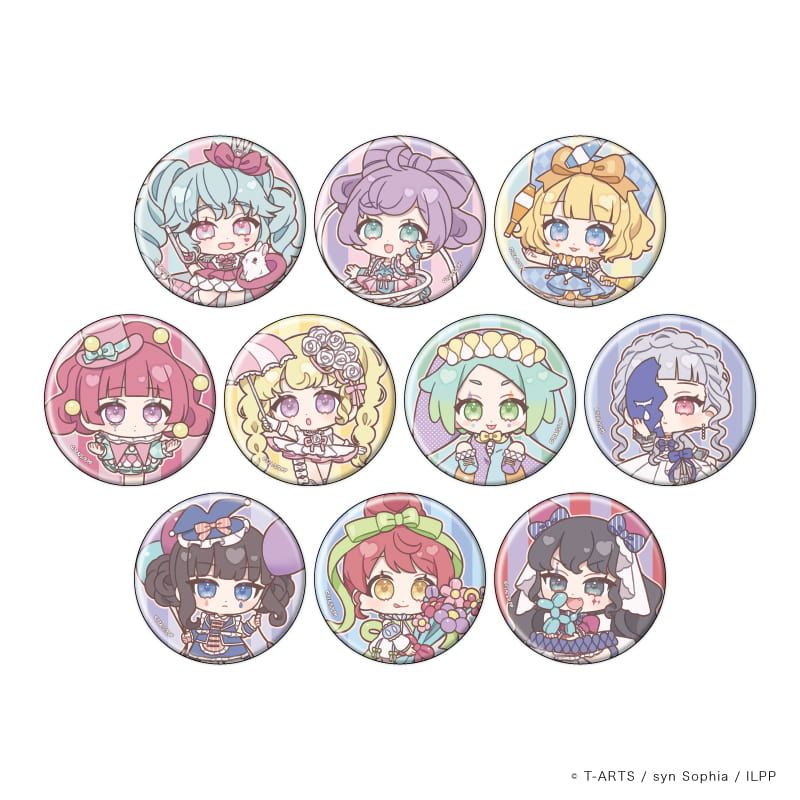 缶バッジ「アイドルランドプリパラ」20/サーカス団ver. ブラインド(10種)(ミニキャライラスト)
