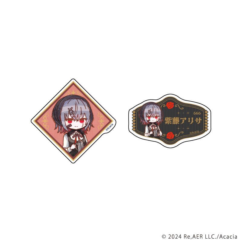 クリアステッカー ミニ2種セット「魔法少女ノ魔女裁判」09/紫藤アリサ カフェ店員ver.(レトロアートイラスト)