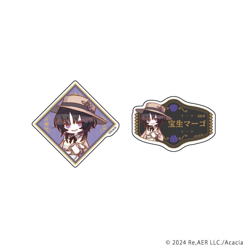 クリアステッカー ミニ2種セット「魔法少女ノ魔女裁判」07/宝生マーゴ カフェ店員ver.(レトロアートイラスト)