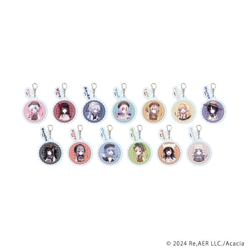 パーツ付きアクリルキーホルダー「魔法少女ノ魔女裁判」01/カフェ店員ver. コンプリートセット(全13種)(描き下ろしイラスト)