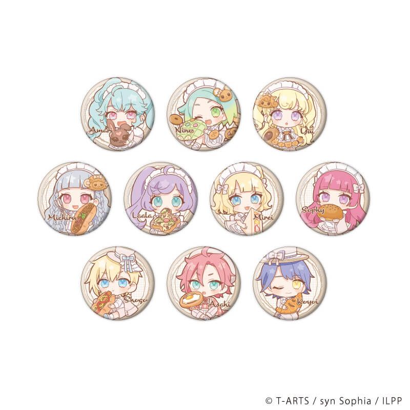 缶バッジ「アイドルランドプリパラ」02/パン屋ver. ブラインド(10種)(ミニキャライラスト)