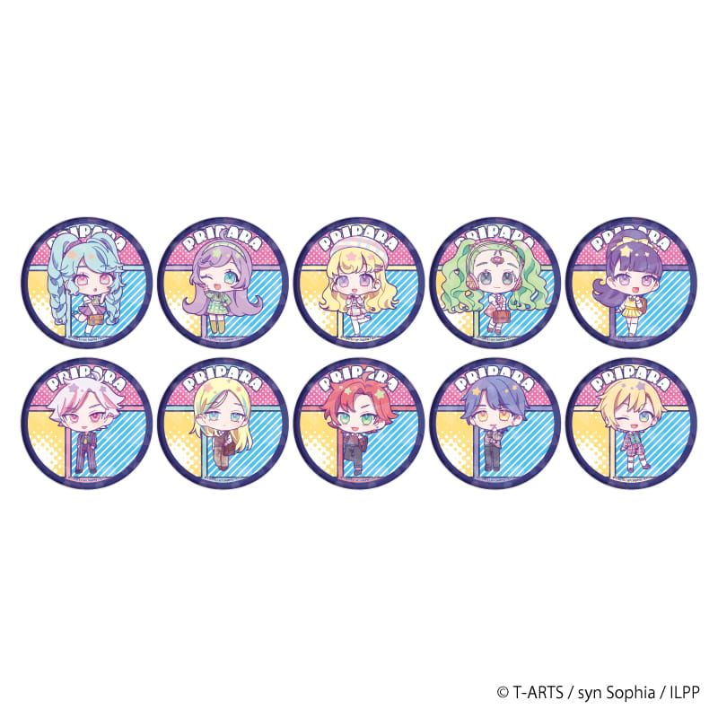 ホログラム缶バッジ(65mm)「アイドルランドプリパラ」02/アメリカンポップver. コンプリートBOX（全10種）(ミニキャライラスト)