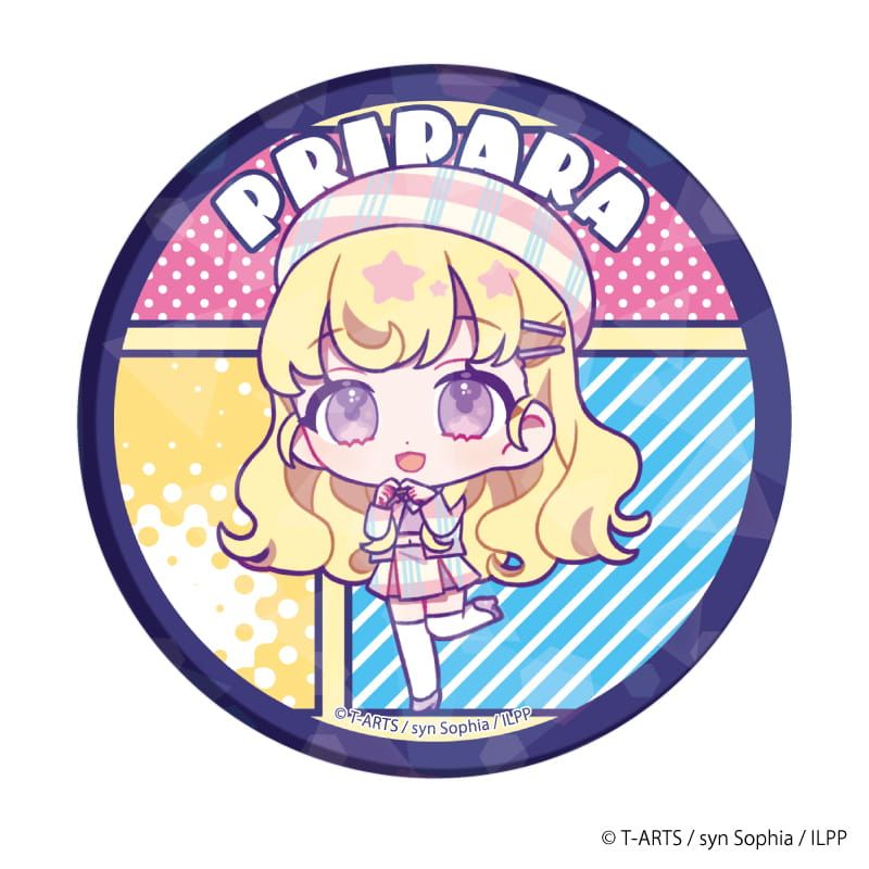 ホログラム缶バッジ(65mm)「アイドルランドプリパラ」02/アメリカンポップver. コンプリートBOX（全10種）(ミニキャライラスト)