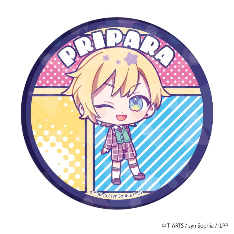 ホログラム缶バッジ(65mm)「アイドルランドプリパラ」02/アメリカンポップver. コンプリートBOX（全10種）(ミニキャライラスト)