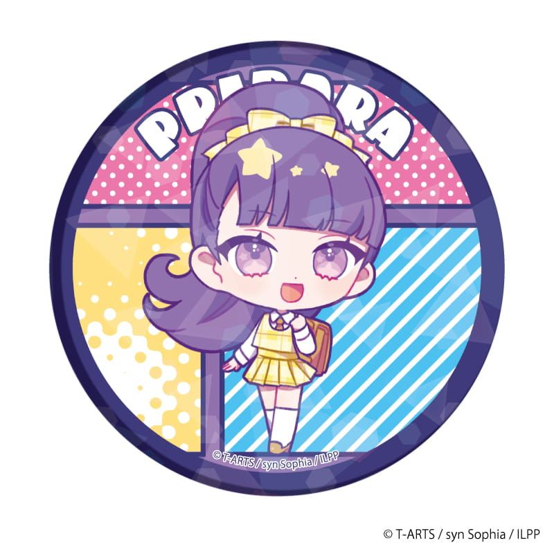 ホログラム缶バッジ(65mm)「アイドルランドプリパラ」02/アメリカンポップver. ブラインド（10種）(ミニキャライラスト)