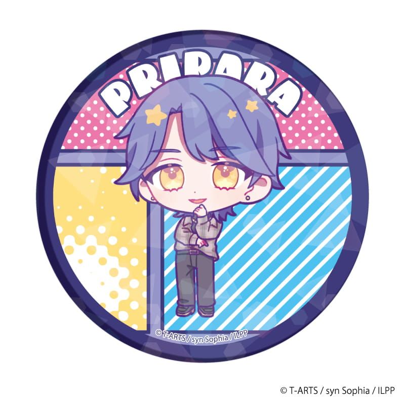 ホログラム缶バッジ(65mm)「アイドルランドプリパラ」02/アメリカンポップver. ブラインド（10種）(ミニキャライラスト)