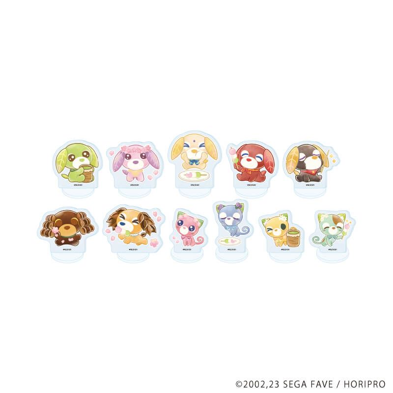 アクリルぷちスタンド「お茶犬」01/コンプリートセット(全11種)(レトロアートイラスト)