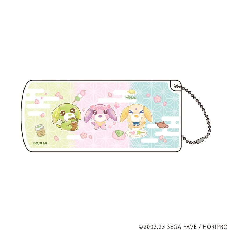 スライド式小物ケース「お茶犬」01/Aデザイン(レトロアートイラスト)