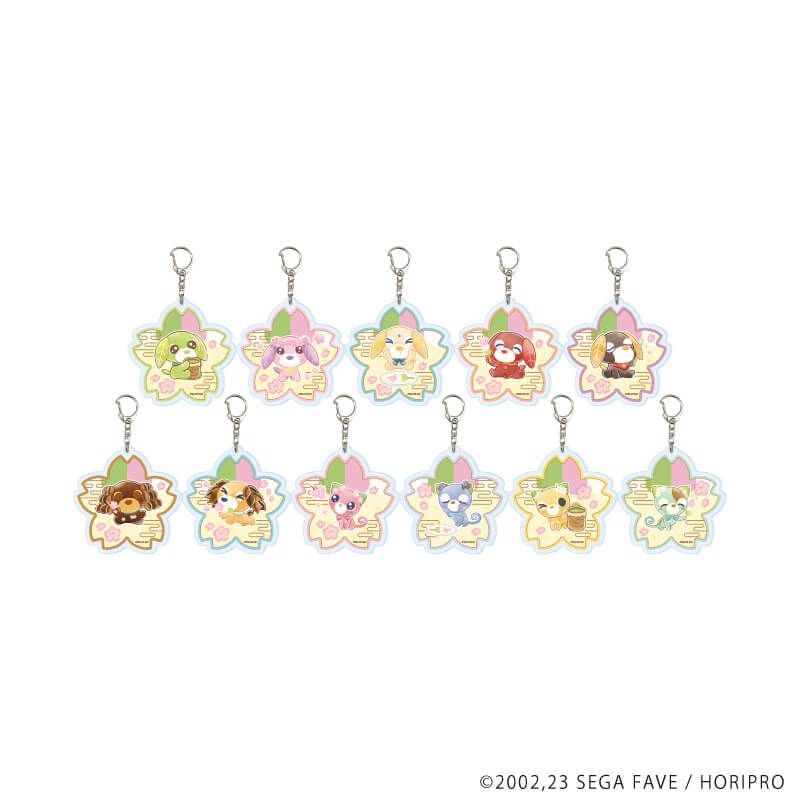 アクリルキーホルダー「お茶犬」01/コンプリートセット(全11種)(レトロアートイラスト)