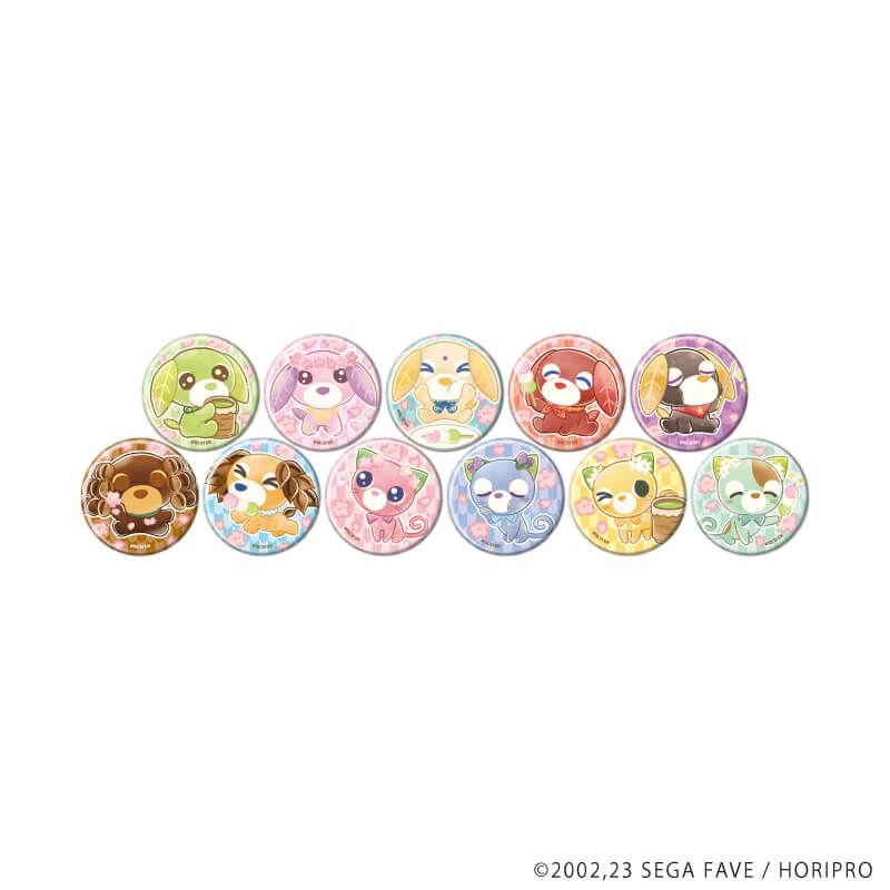 缶バッジ「お茶犬」01/コンプリートセット(全11種)(レトロアートイラスト)