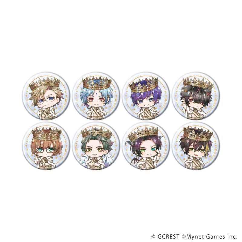 ホログラム缶バッジ(57mm)「夢王国と眠れる100人の王子様」23/コンプリートセット(全8種)(ミニキャライラスト)