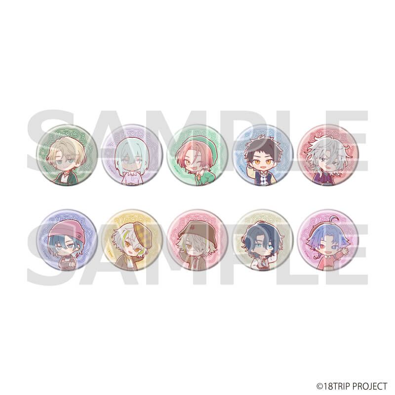 缶バッジ『18TRIP』07/ニューレトロver. コンプリートセット(全10種)(ミニキャライラスト)