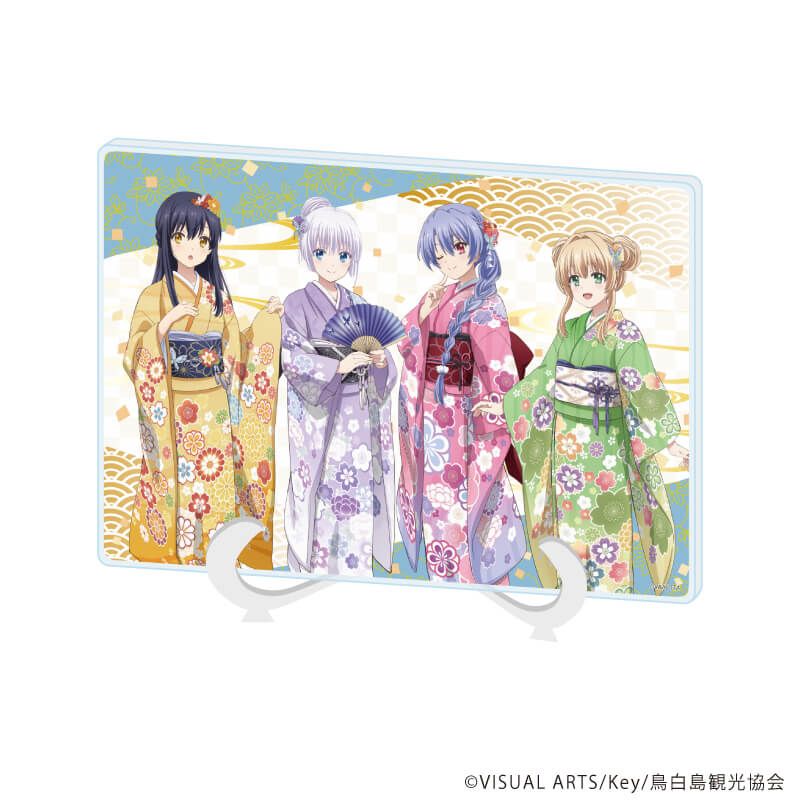 アクリルアートボード(A5サイズ)「TVアニメ『Summer Pockets』」01/集合デザイン 着物ver.(描き下ろしイラスト)