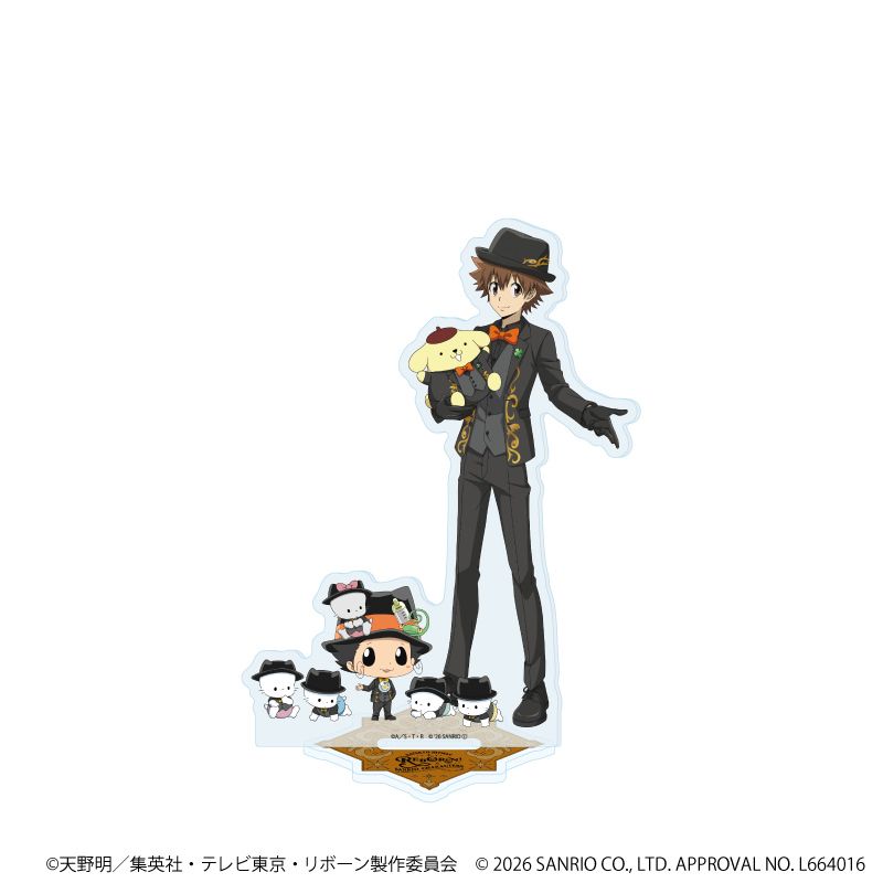 ホログラムアクリルスタンド「家庭教師ヒットマンREBORN!×SANRIO CHARACTERS」01/リボーン×ニャニィニュニェニョン＆沢田綱吉×ポムポムプリン