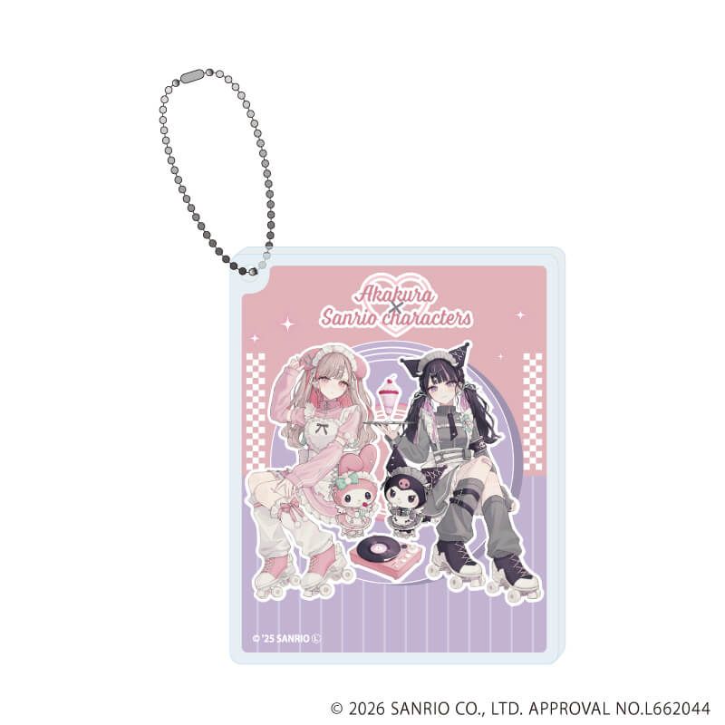 アクリルブロックキーホルダー「赤倉×サンリオキャラクターズ」03/マイメロディ&クロミ(コラボイラスト)
