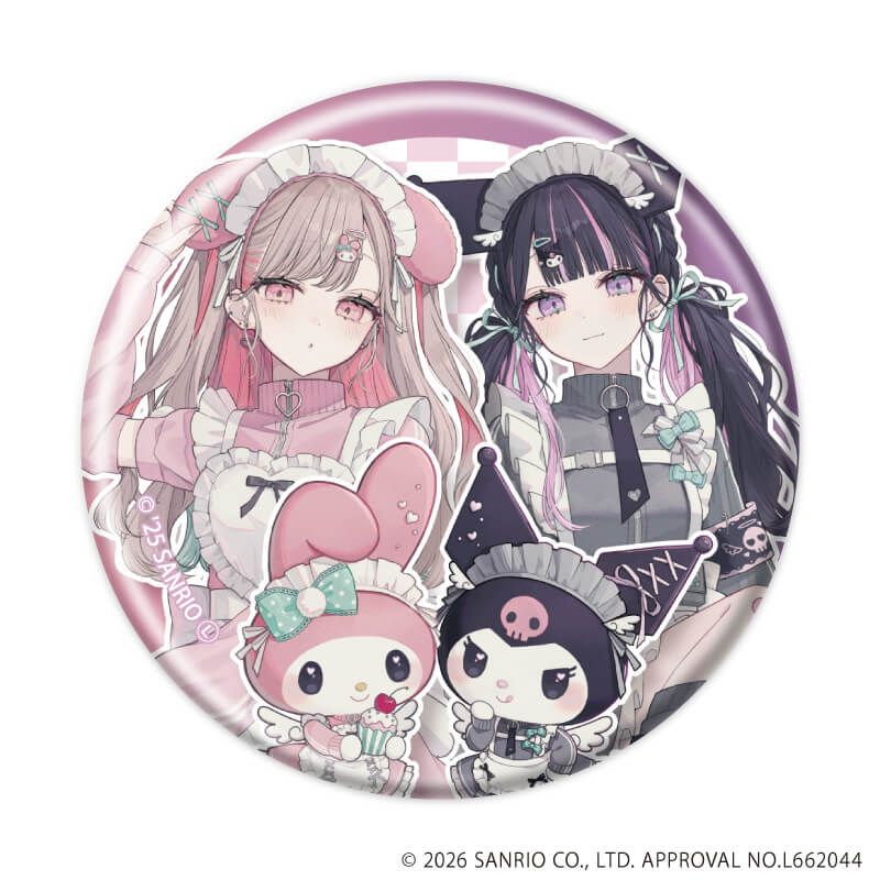 缶バッジ「赤倉×サンリオキャラクターズ」05/マイメロディ&クロミver. コンプリートセット(全6種)(コラボイラスト)