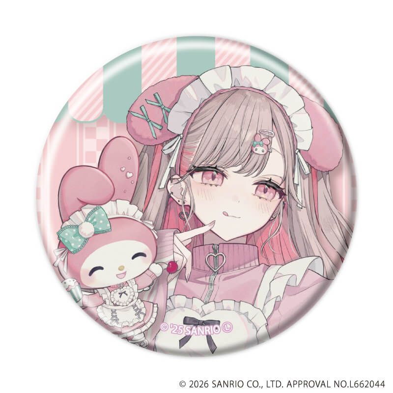 缶バッジ「赤倉×サンリオキャラクターズ」05/マイメロディ&クロミver. コンプリートセット(全6種)(コラボイラスト)