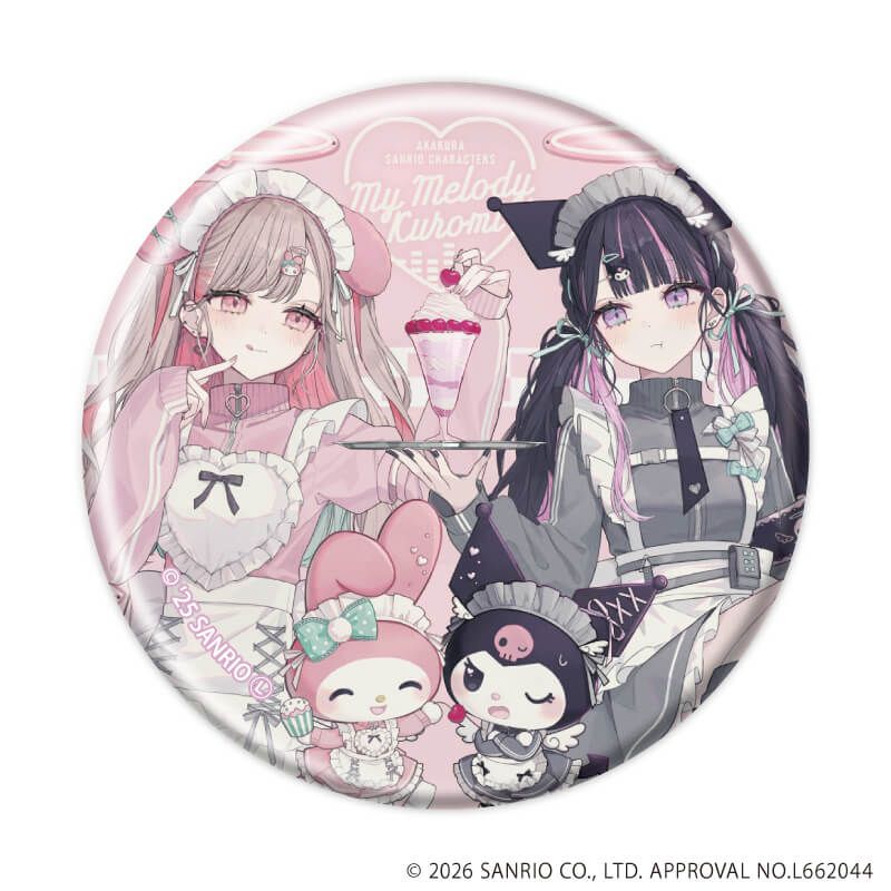 缶バッジ「赤倉×サンリオキャラクターズ」05/マイメロディ&クロミver. コンプリートセット(全6種)(コラボイラスト)