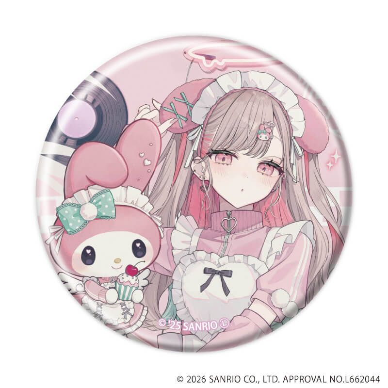 缶バッジ「赤倉×サンリオキャラクターズ」05/マイメロディ&クロミver. ブラインド(6種)(コラボイラスト)