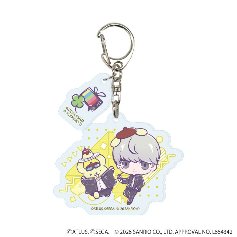 パーツ付きアクリルキーホルダー「P30th×サンリオキャラクターズ」01/コンプリートセット(全7種)(コラボイラスト)