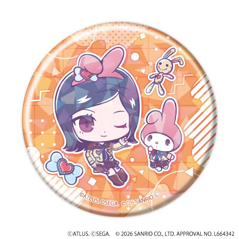 ホログラム缶バッジ(57mm)「P30th×サンリオキャラクターズ」01/コンプリートセット(全7種)(コラボイラスト)