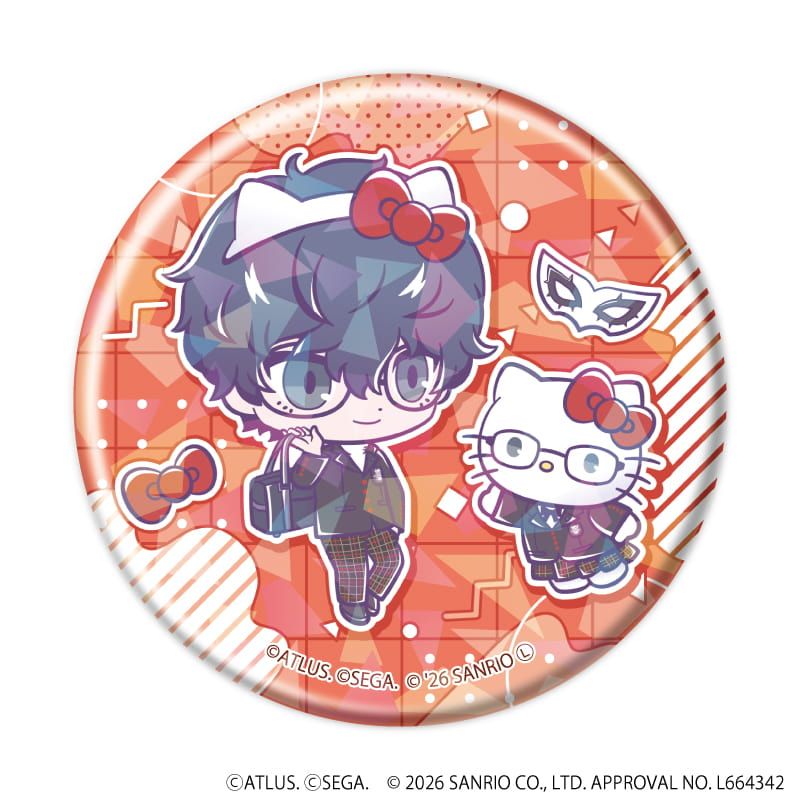 ホログラム缶バッジ(57mm)「P30th×サンリオキャラクターズ」01/コンプリートセット(全7種)(コラボイラスト)