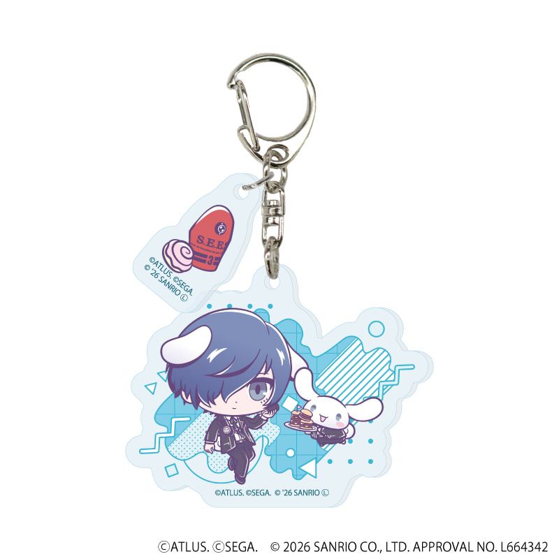 パーツ付きアクリルキーホルダー「P30th×サンリオキャラクターズ」01/ブラインド(7種)(コラボイラスト)