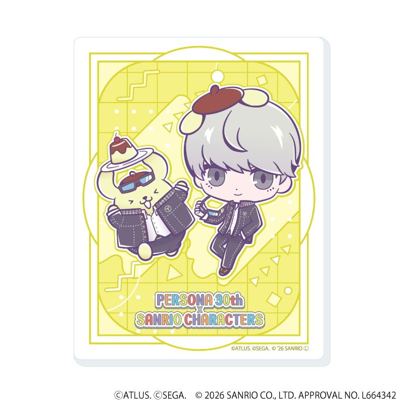 アクリルカード「P30th×サンリオキャラクターズ」01/ブラインド(7種)(コラボイラスト)