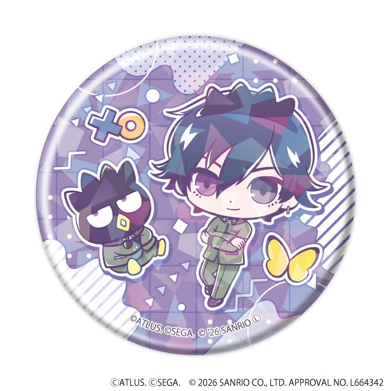 ホログラム缶バッジ(57mm)「P30th×サンリオキャラクターズ」01/ブラインド(7種)(コラボイラスト)