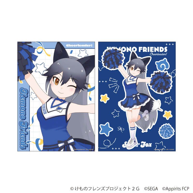 A4静電気ポスター(2枚セット)「けものフレンズ3」06/ギンギツネ チアリーダーver.(描き下ろしイラスト)