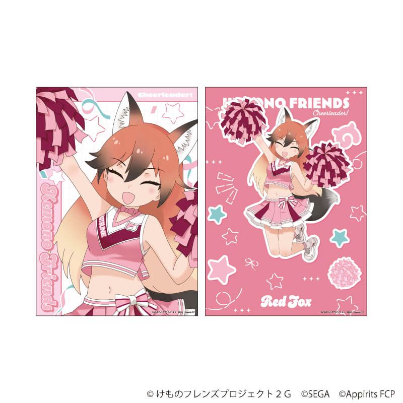A4静電気ポスター(2枚セット)「けものフレンズ3」03/アカギツネ チアリーダーver.(描き下ろしイラスト)