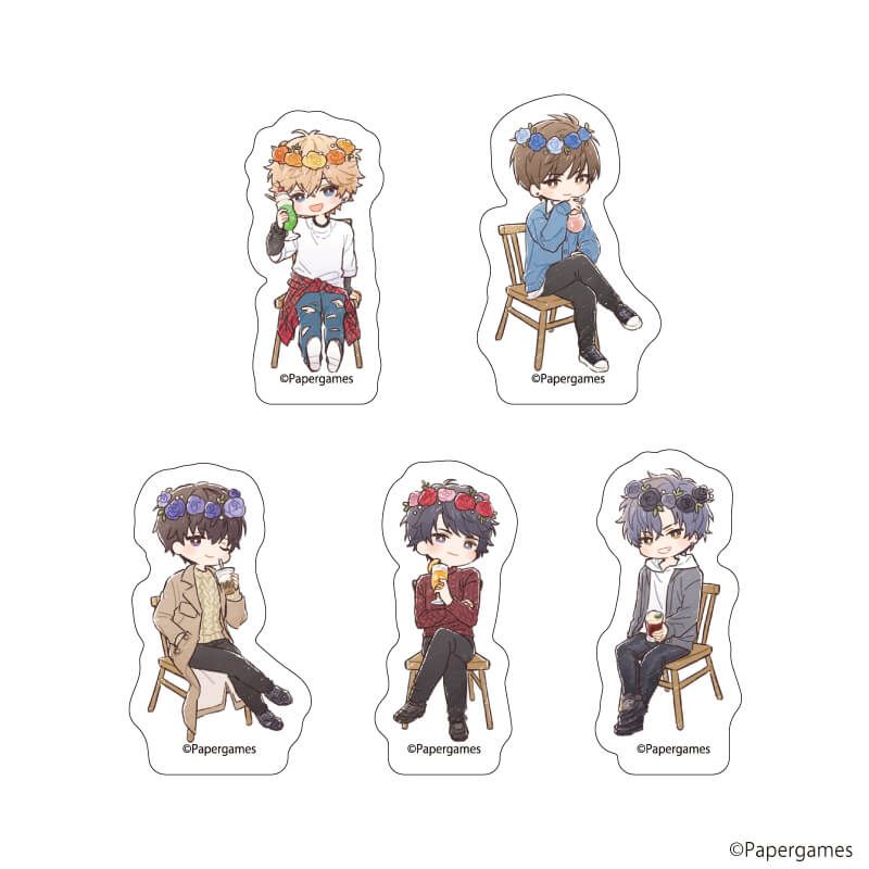 フレークシール(5種セット)「恋とプロデューサー～EVOL×LOVE～」05/カフェデートver.(グラフアートイラスト)
