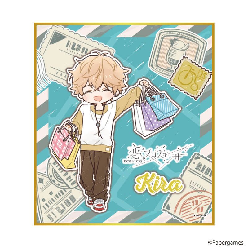 ミニ色紙「恋とプロデューサー～EVOL×LOVE～」36/キラ 旅行デートver.(グラフアートイラスト)
