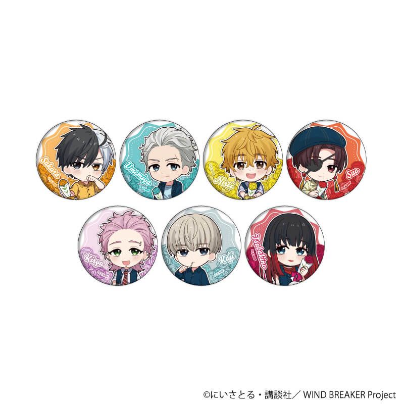 缶バッジ「TVアニメ『WIND BREAKER』」09/カーネーションver. コンプリートセット(全7種)(ミニキャライラスト)