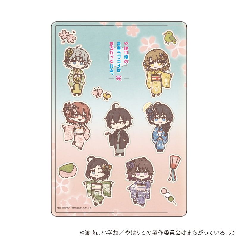 キャラクリアケース「やはり俺の青春ラブコメはまちがっている。完」04/花見ver. 集合デザイン(レトロアートイラスト)