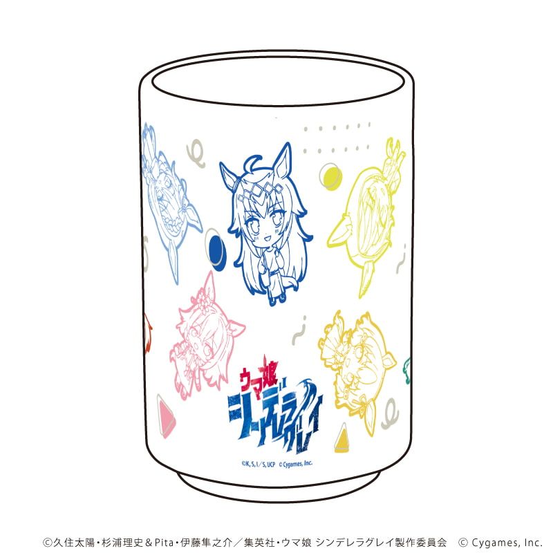 湯呑「アニメ『ウマ娘 シンデレラグレイ』」01/総柄 グルメ街道ver.